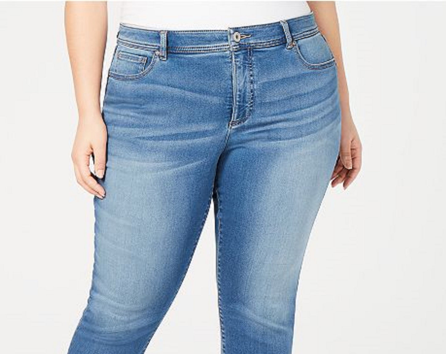 INC International Concepts Women's Plus & Petite Plus Size Incfinity Cropped Skinny Jeans Turq/Aqua Size 24W