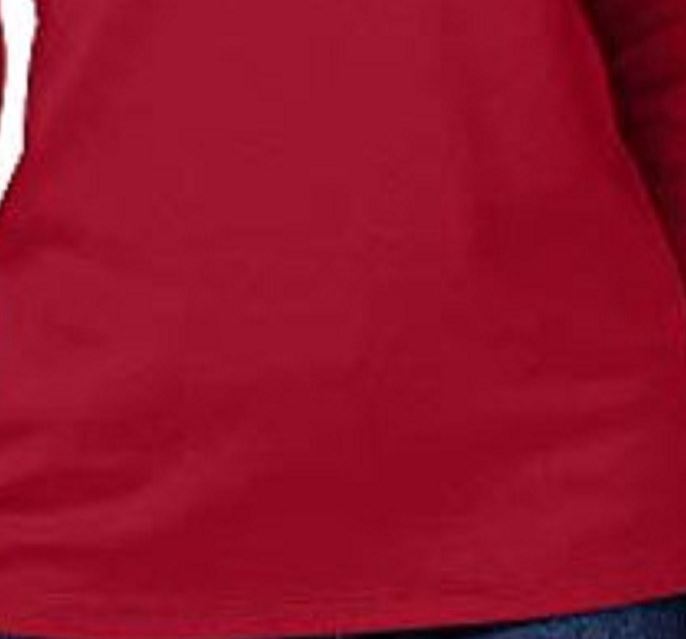 Karen Scott Women's Cotton Henley Top Red Size Medium