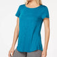 Ideology Women's Cross Back T-Shirt Turq/Aqua Size Small