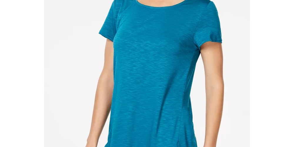 Ideology Women's Cross Back T-Shirt Turq/Aqua Size Small