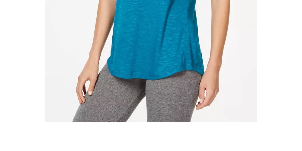 Ideology Women's Cross Back T-Shirt Turq/Aqua Size Small