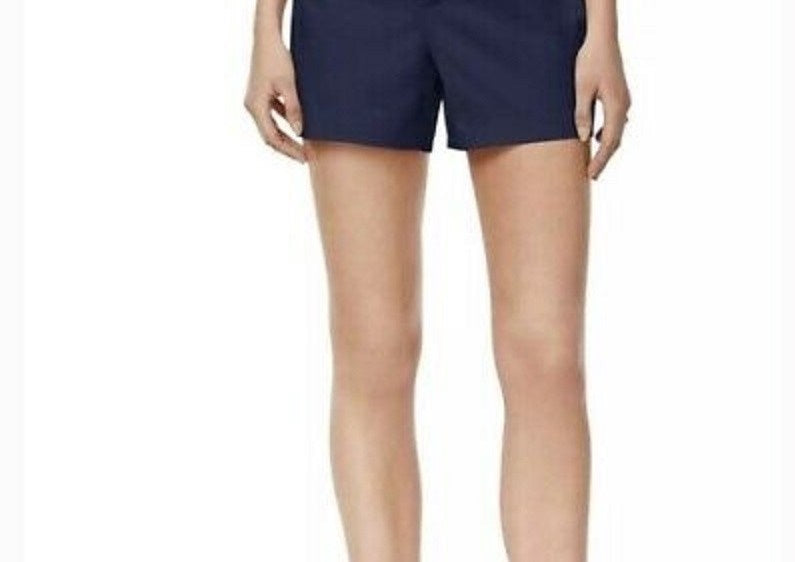 Maison Jules Women's Flat Front Chino Shorts Navy Size 12