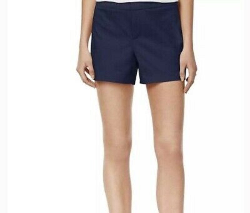 Maison Jules Women's Flat Front Chino Shorts Navy Size 14
