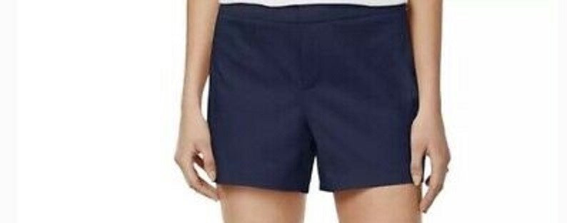 Maison Jules Women's Flat Front Chino Shorts Navy Size 14