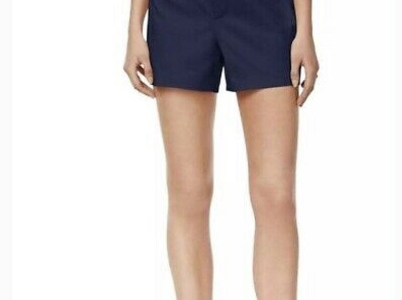 Maison Jules Women's Flat Front Chino Shorts Navy Size 14
