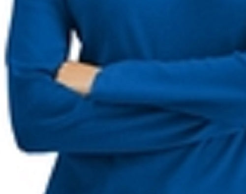 Karen Scott Women's Cotton Mock Neck Top Blue Size Small