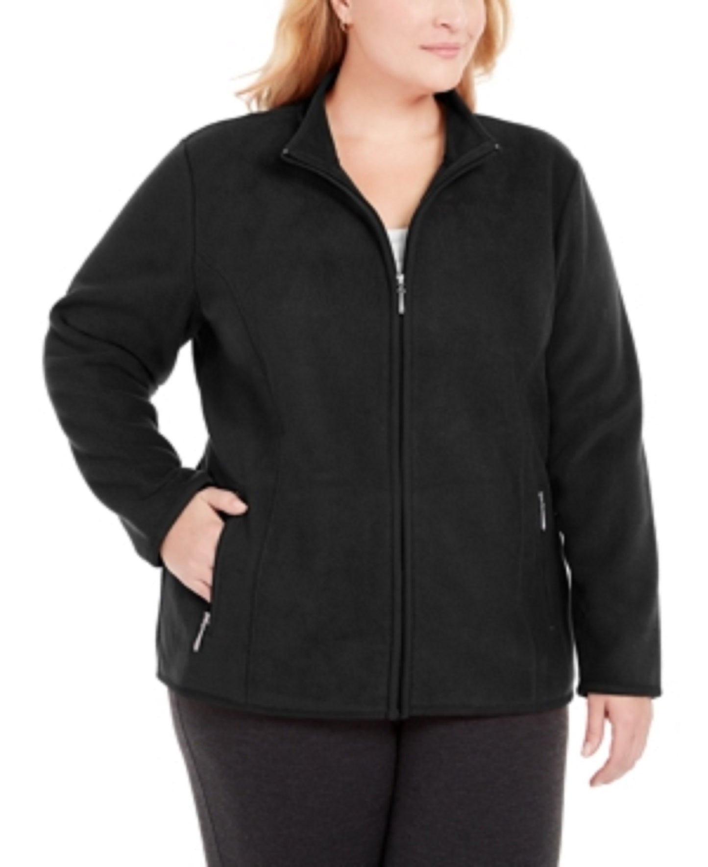 Karen Scott Women's Plus Size Zip-Front Jacket Black Size 3X