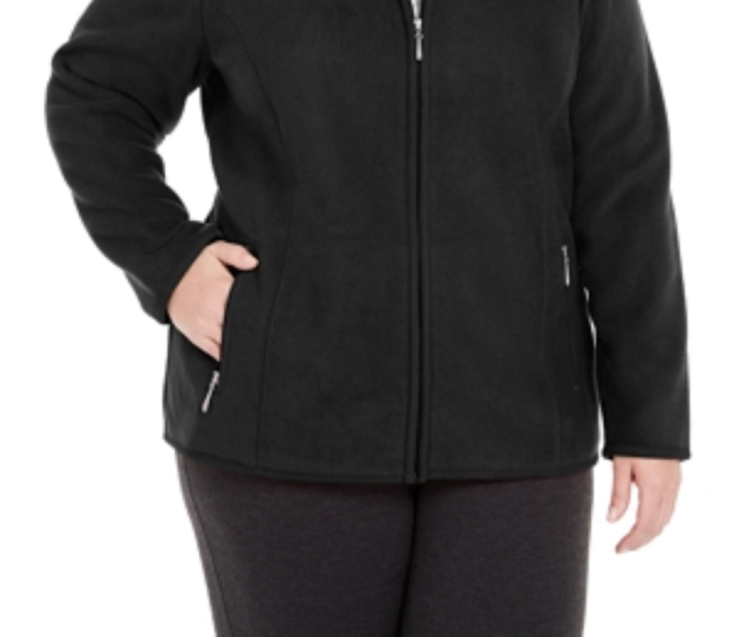 Karen Scott Women's Plus Size Zip-Front Jacket Black Size 3X