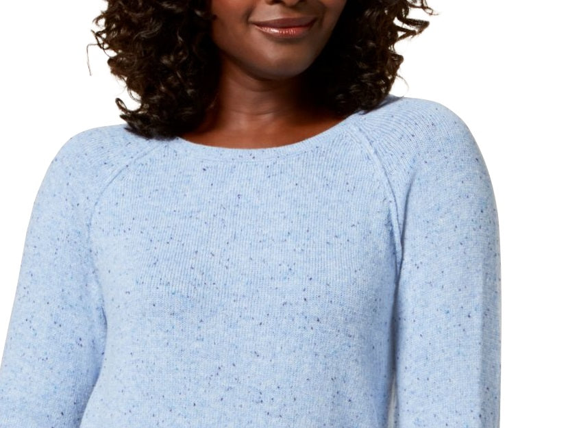 Karen Scott Women's Curved-Hem Sweater Blue Size Medium