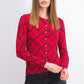 Karen Scott Women's Petite Pamela Plaid Cardigan Bright Red Size Medium