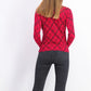 Karen Scott Women's Petite Pamela Plaid Cardigan Bright Red Size Medium