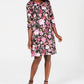 Karen Scott Women's Printed Scoop Neck Dress Black Size Petite Small