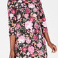 Karen Scott Women's Printed Scoop Neck Dress Black Size Petite Small