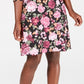 Karen Scott Women's Printed Scoop Neck Dress Black Size Petite Small