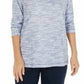 Karen Scott Women's Sport Space-Dyed Cowlneck Top Navy Size XX Large