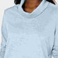 Karen Scott Women's Sport Cowl-Neck Top Blue Size X-Large