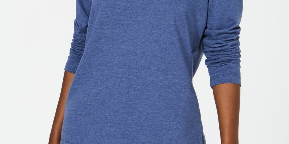 Karen Scott Women's Sport Cowl-Neck Top Blue Size X-Small