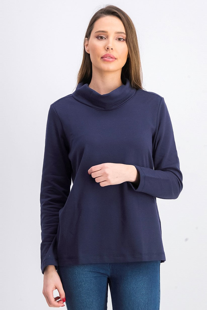 Karen Scott Women's Sport Cowl-Neck Top Navy Size XX Large