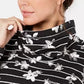 Karen Scott Women's Floral-Print Striped Funnel-Neck Top Black Size Petite Medium
