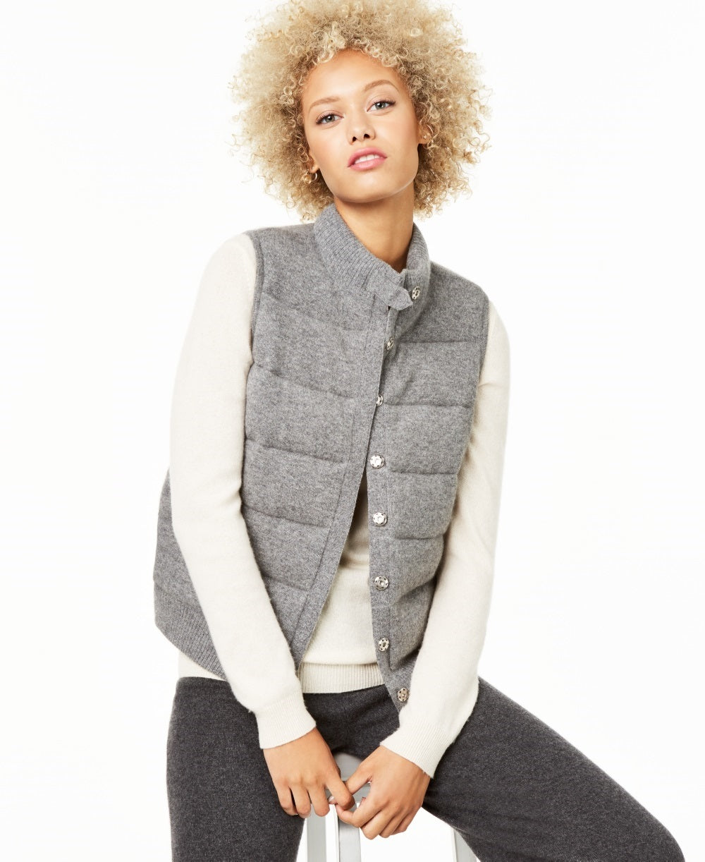 Charter Club Women's Cashmere Vest Gray Size Petite L