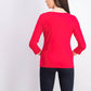 Karen Scott Women's Three-Quarter-Sleeve Top Bright Red Size Large