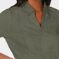 Karen Scott Women's Cotton Eyelet Yoke Top Green Size X-Small