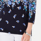 Karen Scott Women's Floral Print Sweater Blue