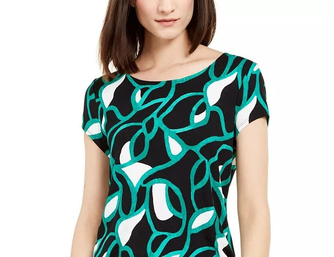 Alfani Women's Printed T-Shirt Black Size Extra Large