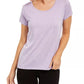 Ideology Women's Striped Lattice-Back T-Shirt Purple Size Large