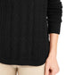Charter Club Women's Textured Embellished Printed Long Sleeve Jewel Neck T-Shirt Sweater Black Size X-Small