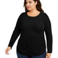 Charter Club Women's Plus Size Cable-Knit Sweater Black Size 1X
