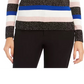 Charter Club Women's Striped Crewneck Sweater Black Size XX-Large