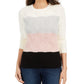 Charter Club Women's Ivory Color Block Long Sleeve Crew Neck Blouse Sweater White Size XX-Large