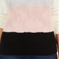 Charter Club Women's Ivory Color Block Long Sleeve Crew Neck Blouse Sweater White Size XX-Large