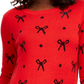 Charter Club Women's Reese Beaded Bow Dotted Sweater Red Size XX-Large