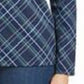 Karen Scott Women's Holly Plaid Embellished Top Navy Size Small