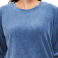 Karen Scott Women's Petite Velour Sweatshirt  Blue Size Petite Large