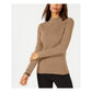 Karen Scott Women's Cotton Mock Neck Sweater Brown Size Large