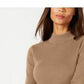 Karen Scott Women's Cotton Mock Neck Sweater Brown Size Large