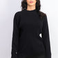Karen Scott Women's Cotton Ribbed Turtleneck Top Black Size Small