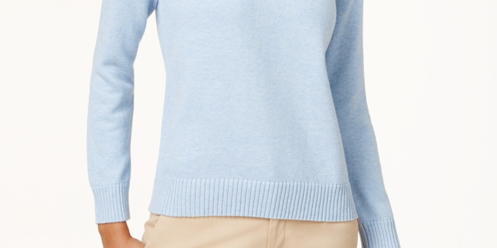Karen Scott Women's Cotton Turtleneck Sweater Blue Size X-Large