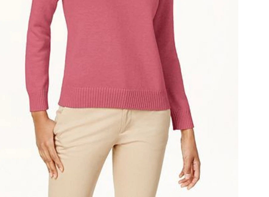 Karen Scott Women's Cotton Turtleneck Sweater Pink Size Petite Small