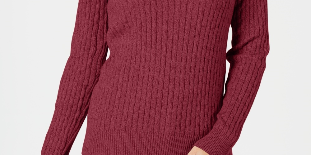 Karen Scott Women's Cotton V Neck Sweater Pink Size X-Large