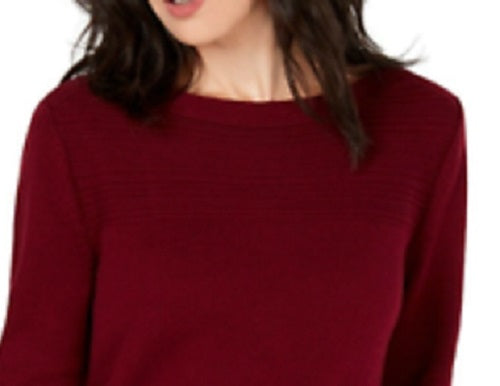 Karen Scott Women's Cotton Boat-Neck Sweater Red Size Small