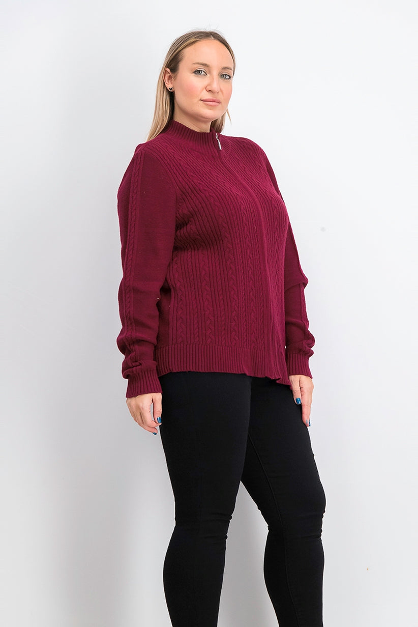 Karen Scott Women's Plus Size Cable Knit Cardigan Sweater Red Size 1X