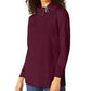 Karen Scott Women's Cotton Zip Neck Sweater Purple Size Small