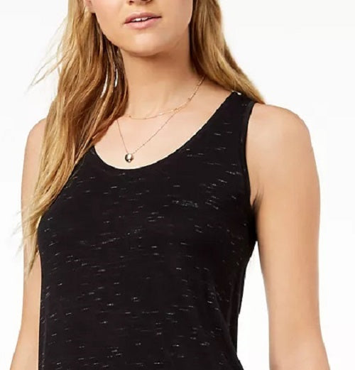 Maison Jules Women's Scoop-Neck Tank Black Size Large