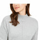 Karen Scott Women's Erin Cotton Colorblocked Mock Neck Sweater Charcoal Size XX-Large