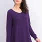 Karen Scott Women's Cotton Mixed-Stitch Sweater Purple Size Medium