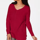 Karen Scott Women's Cotton Mixed-Stitch Sweater Bright Red Size Medium